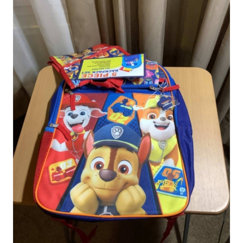 Paw Patrol Backpack Set 5 Piece 16" Backpack Lunchbox Case Keychain Carabiner - Picture 11 of 13